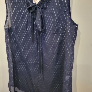 Merona Sleeveless Summer Blouse Top Med Black & Gold